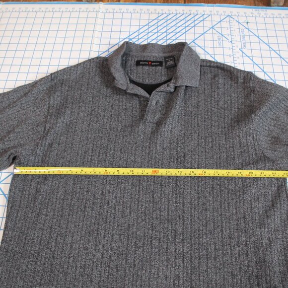 Pierre Cardin Gray Cotton Long Sleeve Pullover 2 Button Jersey, XL - Picture 6 of 8